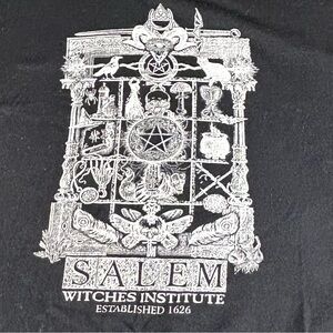 Salem Witches Institute Graphic T Shirt Unisex XL Black Short Sleeve‎ Pentagram
